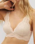 Women's Deep V Knitted Lace Bra
